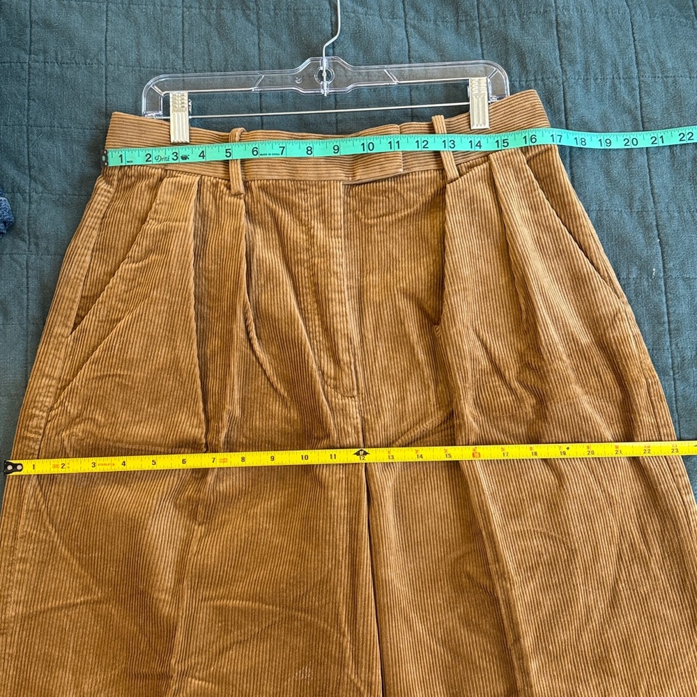 NWOT Banana Republic High Rise Wide Leg Pleated Corduroy Trousers Sz 12 - Picture 5 of 10